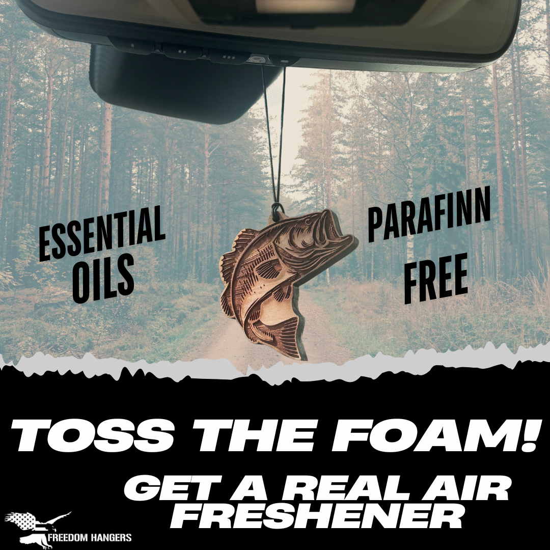 The Bass Air Freshener - Made from real cedar wood in the USA