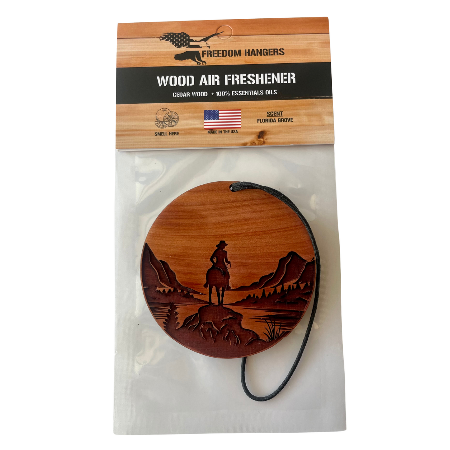 The Western Horse Air Freshener - Made from real cedar wood in the USA