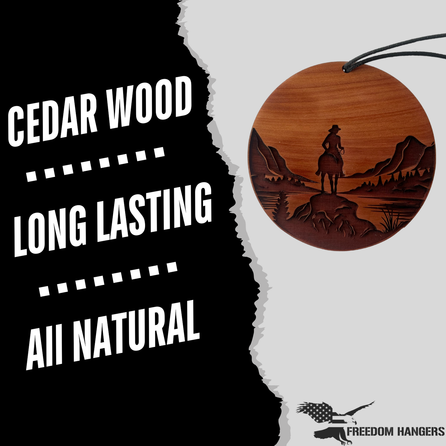 The Western Horse Air Freshener - Made from real cedar wood in the USA