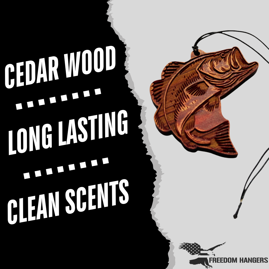 The Bass Air Freshener - Made from real cedar wood in the USA