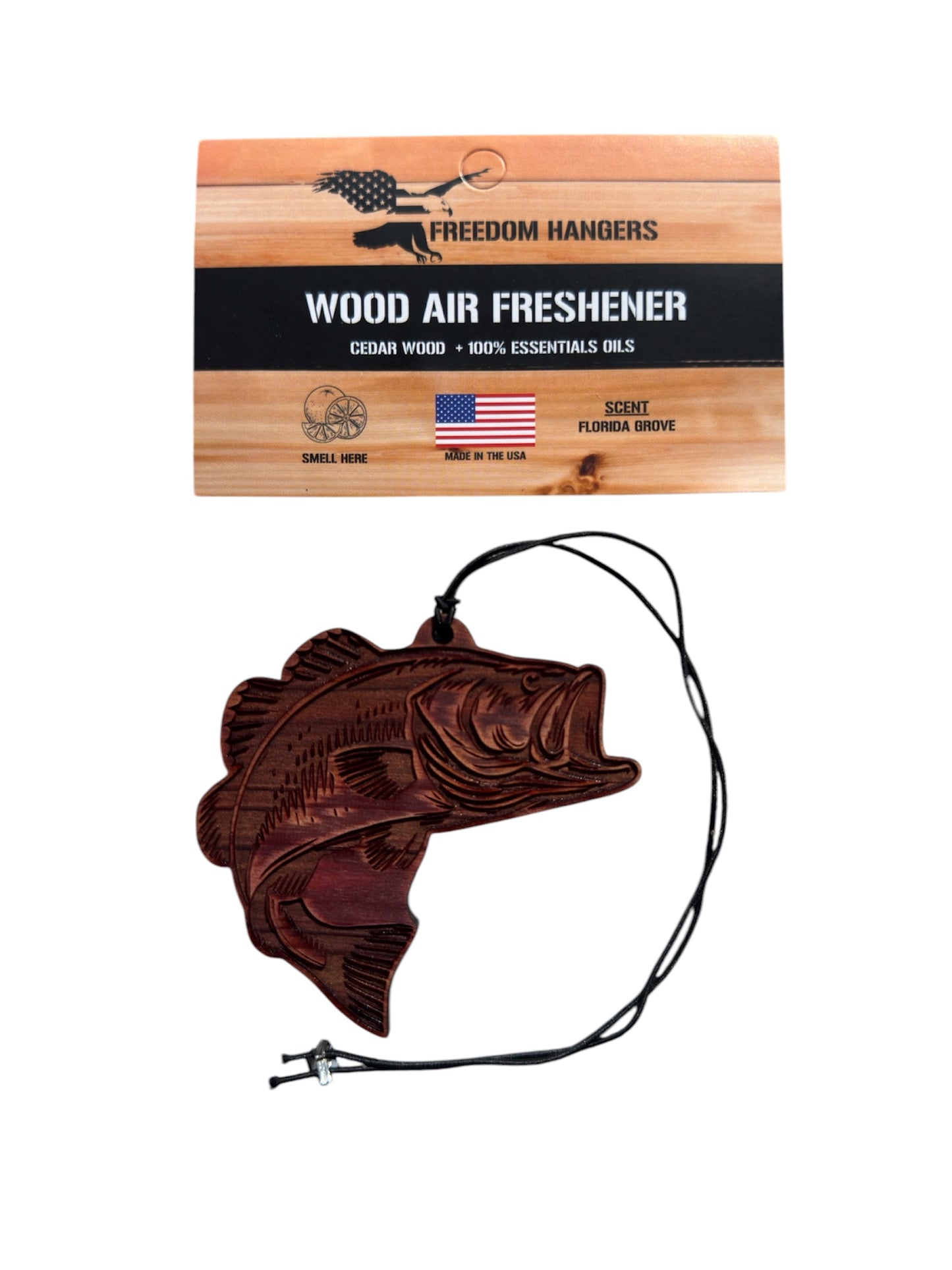The Bass Air Freshener - Made from real cedar wood in the USA