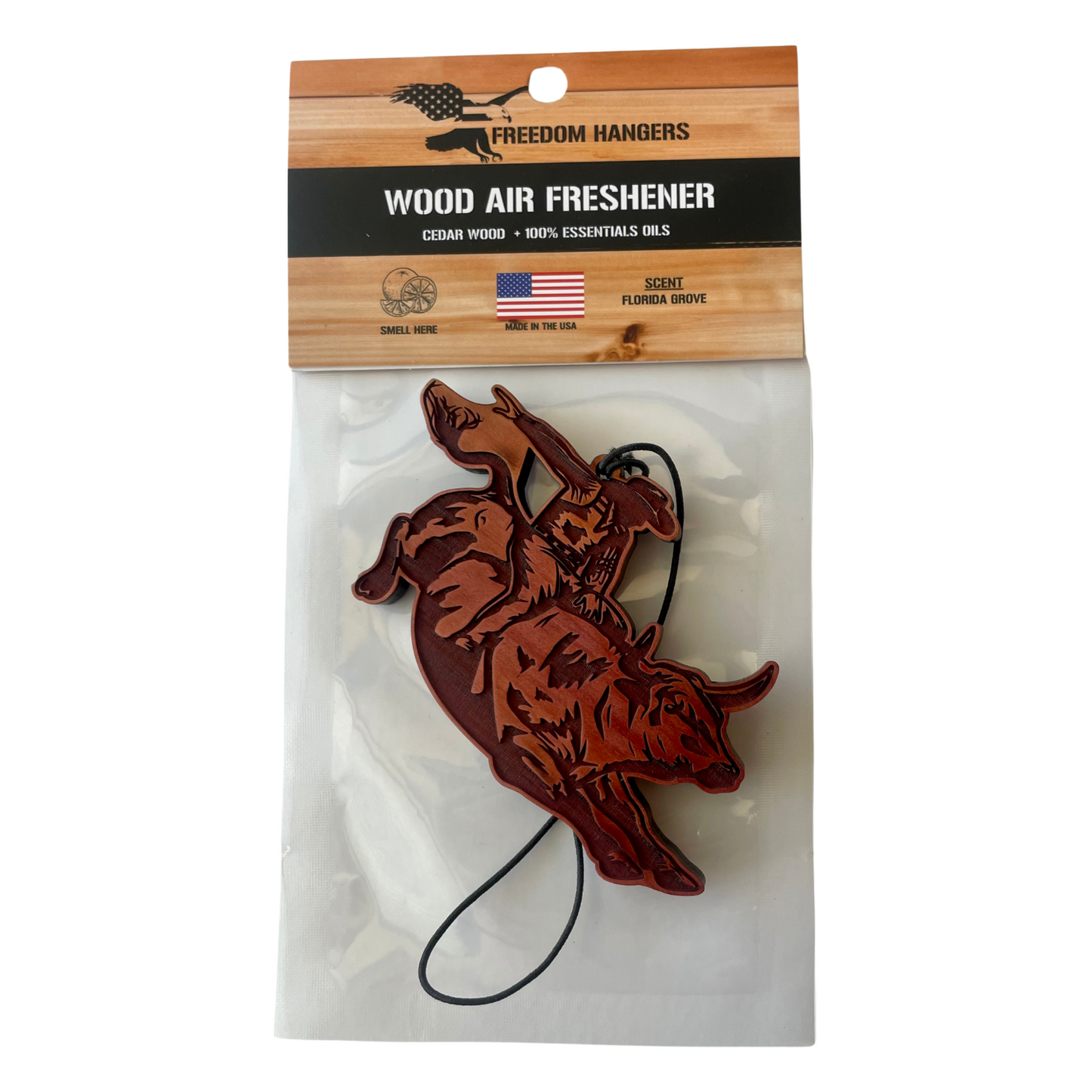 The Rodeo Air Freshener - Made from real cedar wood in the USA