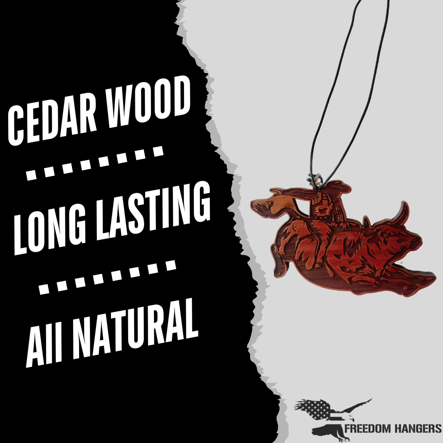 The Rodeo Air Freshener - Made from real cedar wood in the USA