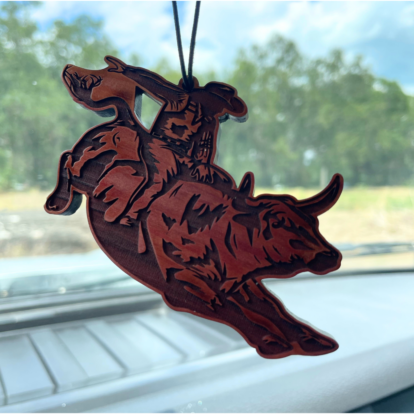 The Rodeo Air Freshener - Made from real cedar wood in the USA