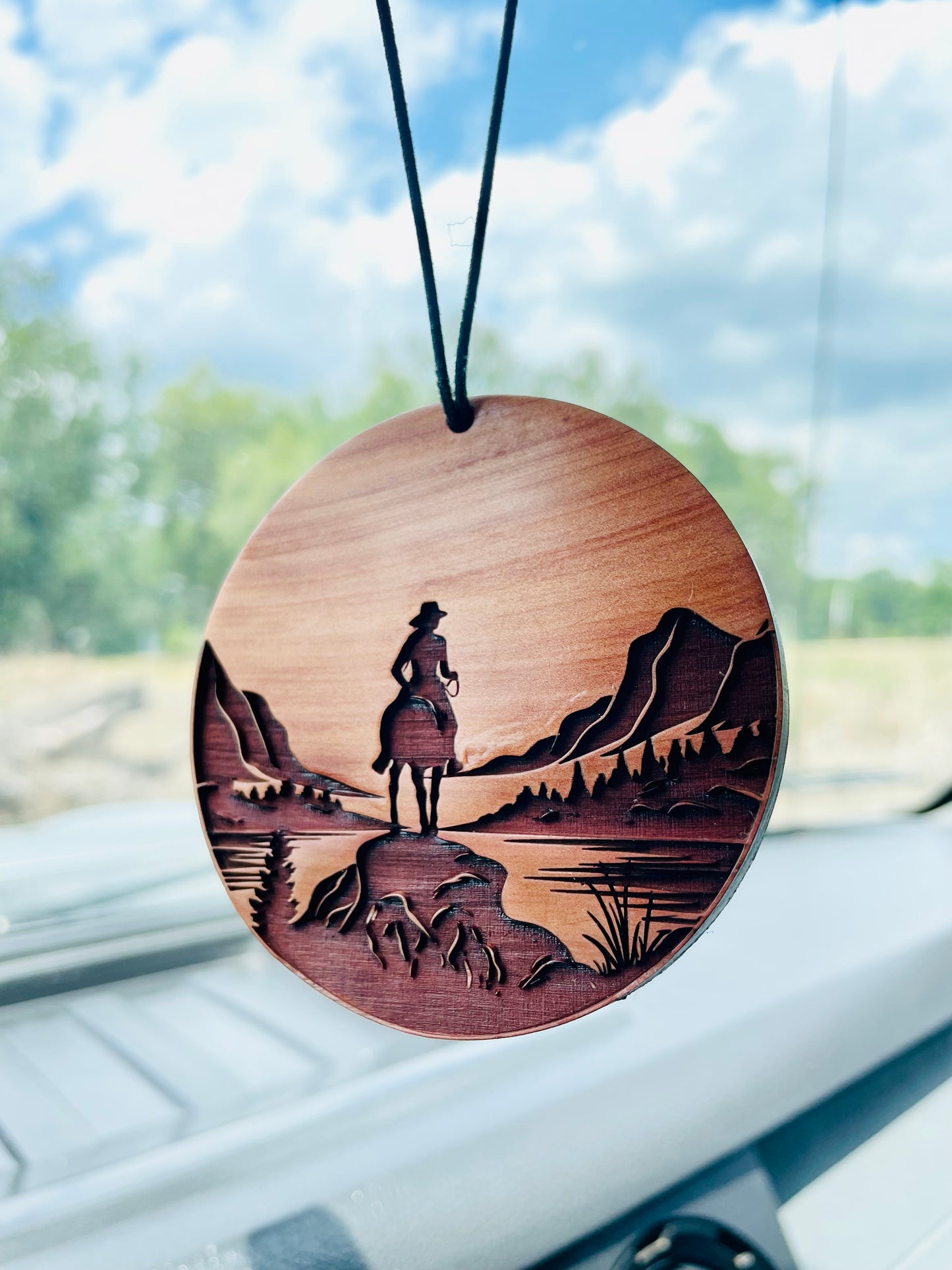 The Western Horse Air Freshener - Made from real cedar wood in the USA