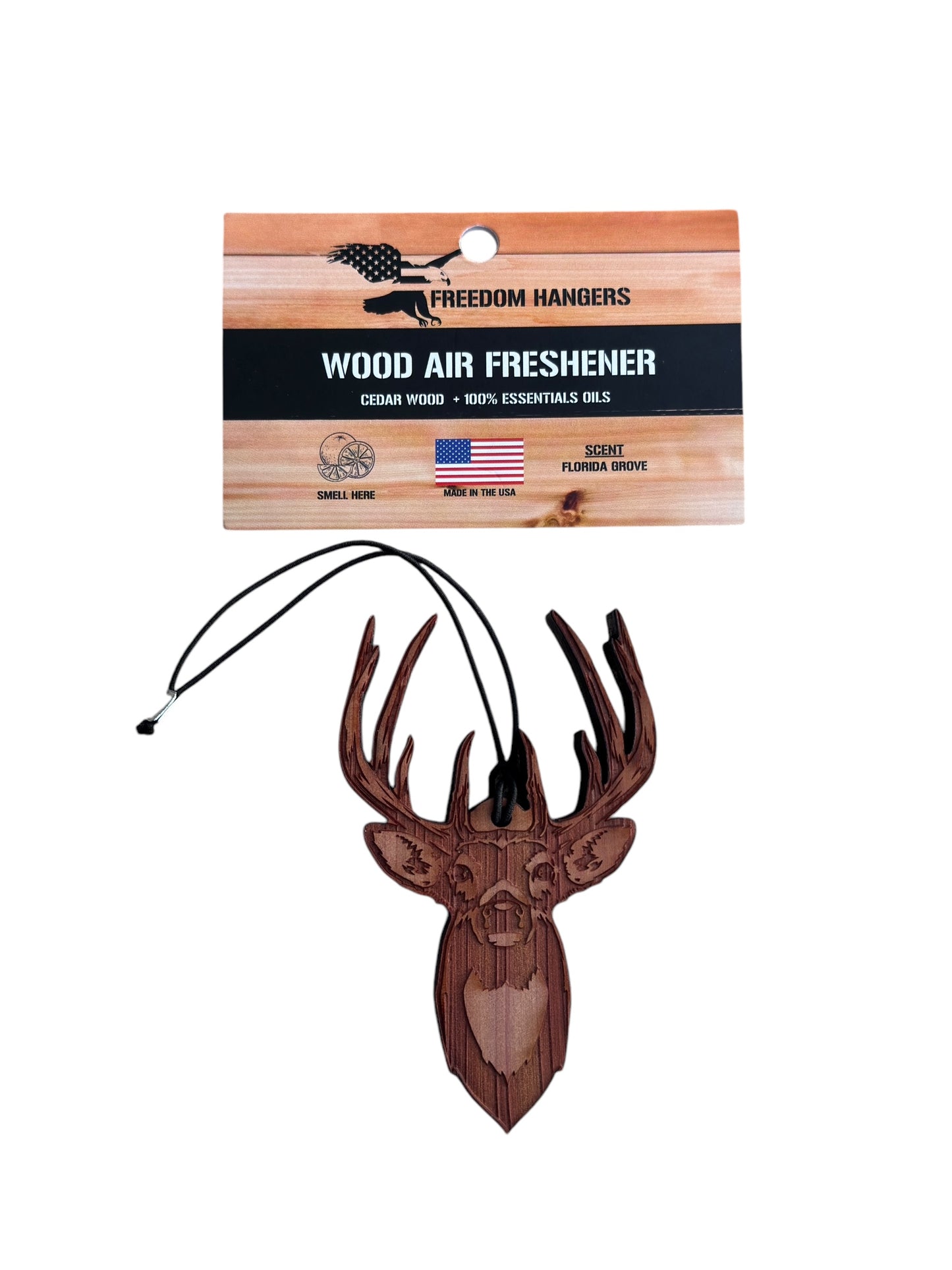 The American Deer Air Freshener - Made from real cedar wood in the USA