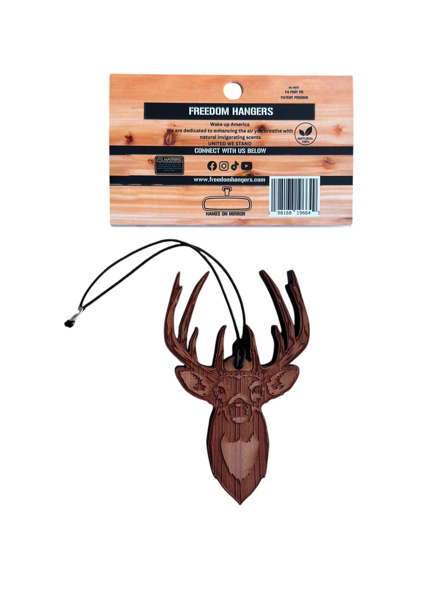 The American Deer Air Freshener - Made from real cedar wood in the USA