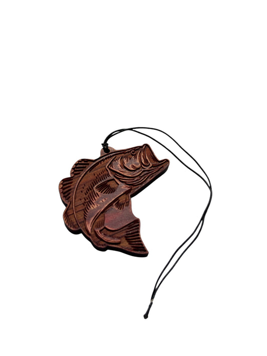 The Bass Air Freshener - Made from real cedar wood in the USA