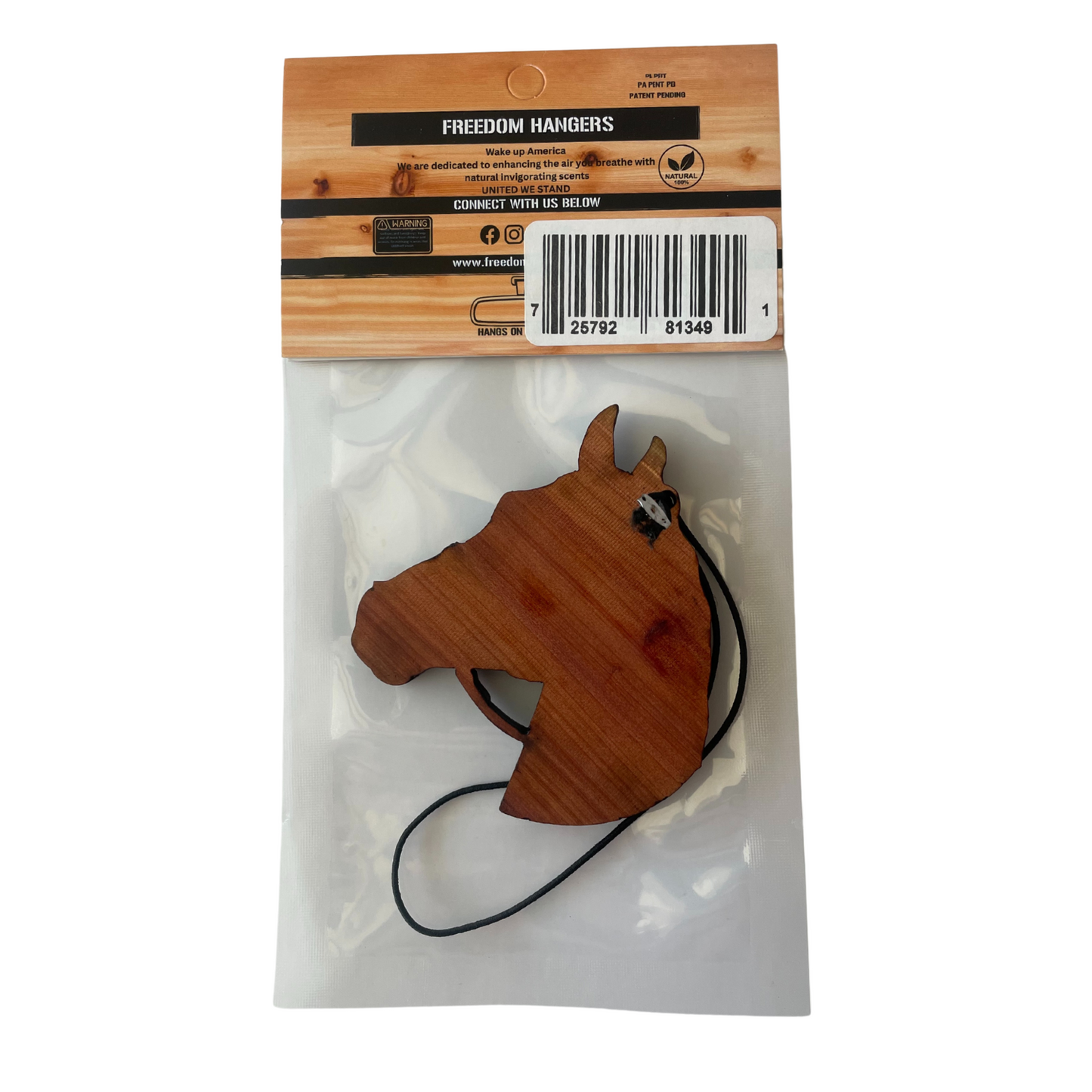 The American Mustang Air Freshener - Made from real cedar wood in the USA