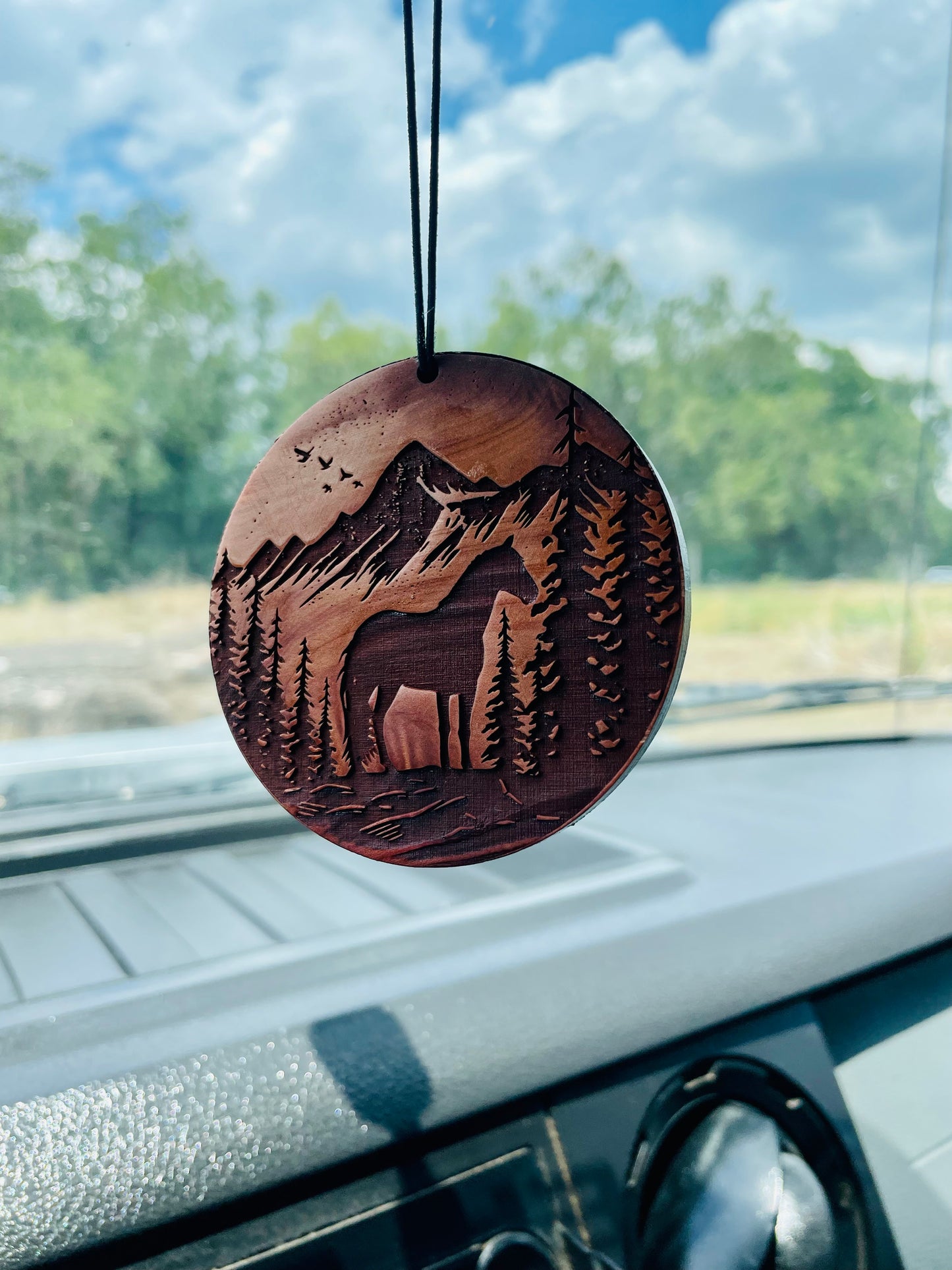 The Mountain Horse Air Freshener - Made from real cedar wood in the USA