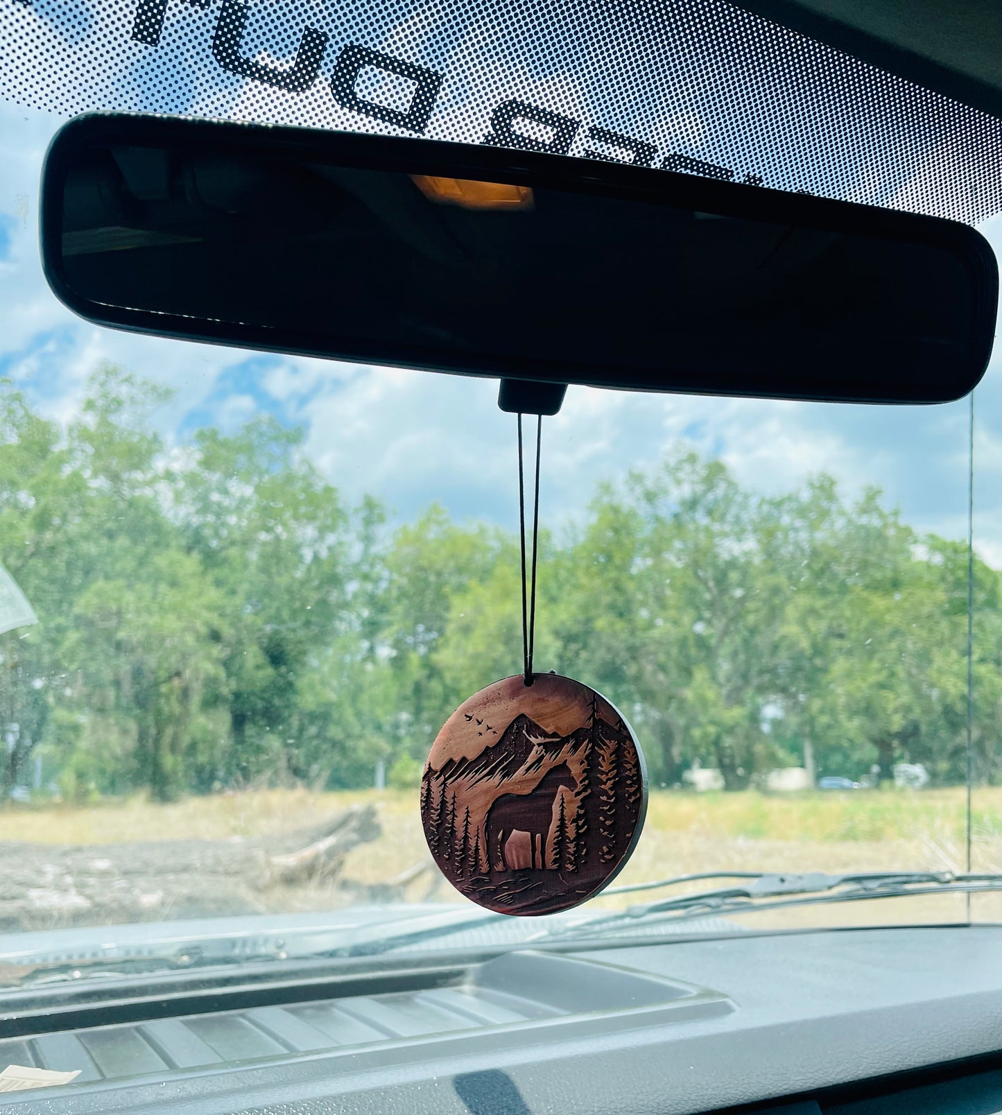 The Mountain Horse Air Freshener - Made from real cedar wood in the USA