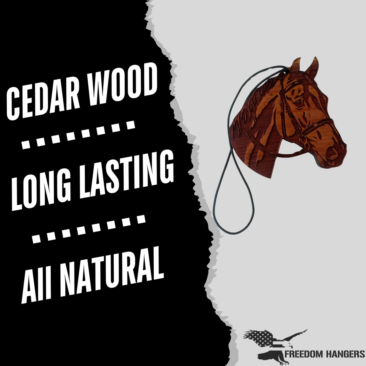 The American Mustang Air Freshener - Made from real cedar wood in the USA